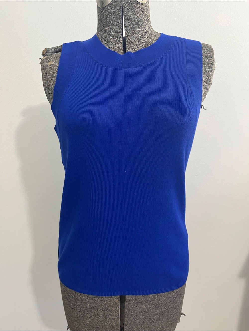 Cable & Gauge Sleeveless Knit Tank - Blue